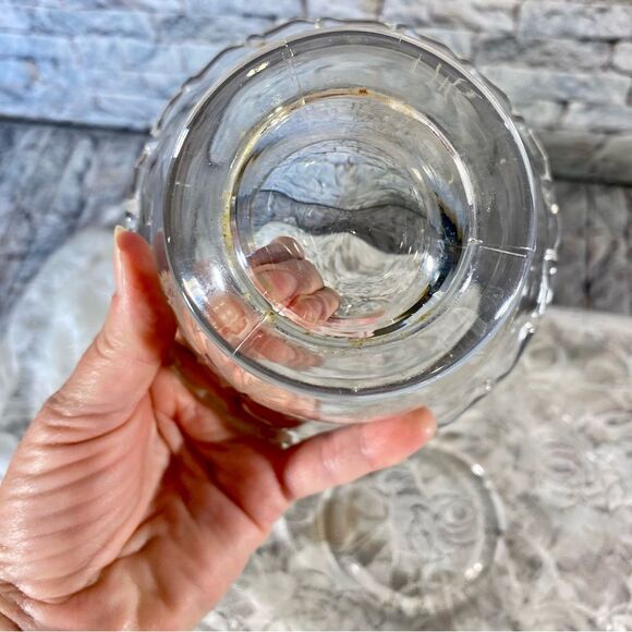 Vintage Crystal Condiment Bowl with Matching Saucer Set of Two - Picture 4 of 7